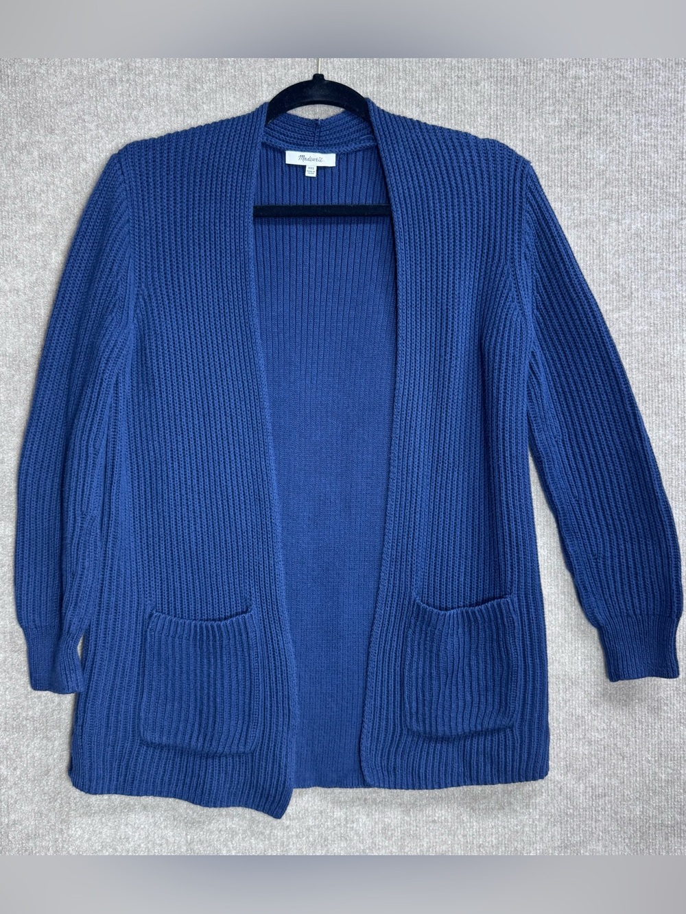 Madewell Oversized Ribbed Knit Cardigan Sweater Open Front Patch Pockets XXS